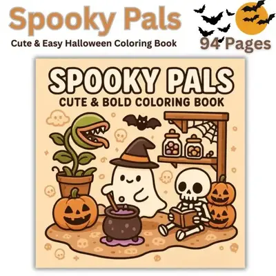 Halloweeen Gift Spooky Pals: Cute & Easy Halloween Coloring Book for Kids, Teens & Adults β Fun Spooky Characters, Simple D...