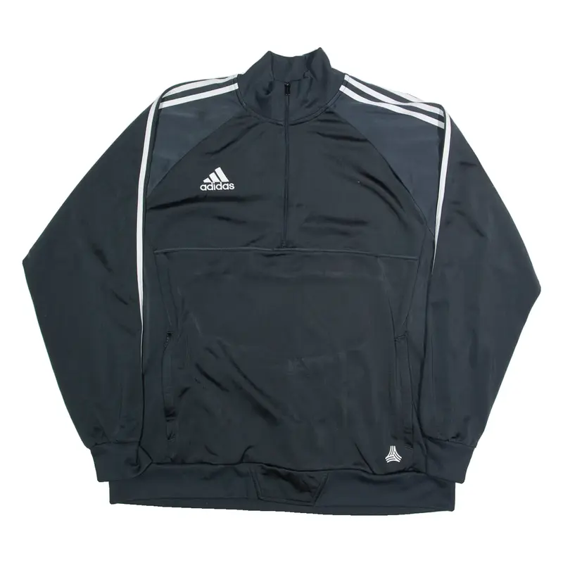 ADIDAS Mens Sweatshirt Grey 1/4 Zip XL