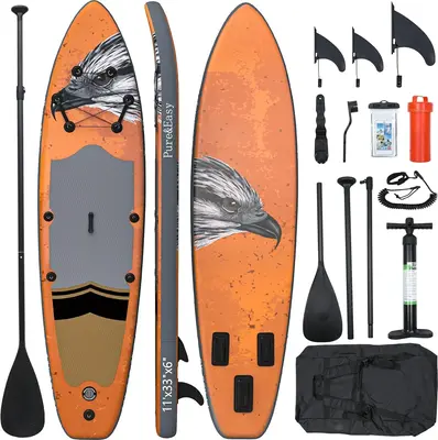 Yitahome 11ft 6in Inflatable Stand Up Paddle Board with SUP Accessories - Backpack, Wide Stance, Surf Control, Waterproof Pho...