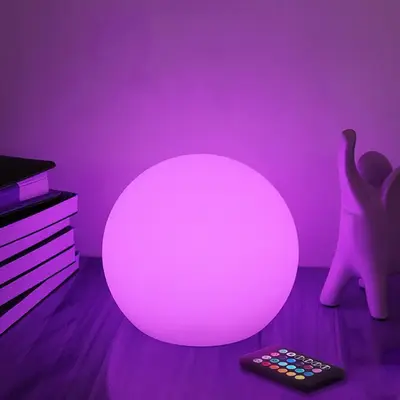 6 Inch LED Ball Lights for Summer Gift, 16 Color Changing Night Light with Remote Control, 4 Mode 8 Gears Brightness Decorat...