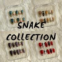 NailHaven| snake design collection  | medium-long almond shape| acrylic press-on| fake nails |Handmade | high quality Press o...