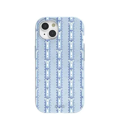 Powder Blue Bows and Blossoms iPhone 15 Case