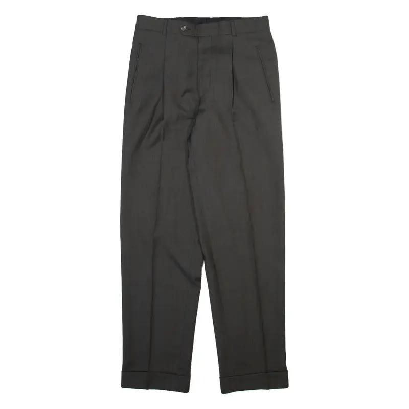 EMANUEL UNGARO Mens Trousers Grey Relaxed Straight Wool W30 L31