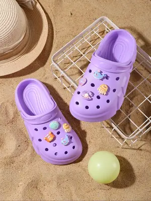 Girl's Fashionable Hollow Out Design Clogs, Casual Comfortable Breathable Clogs for Indoor & Outdoor Wear, Kids Clogs for All...