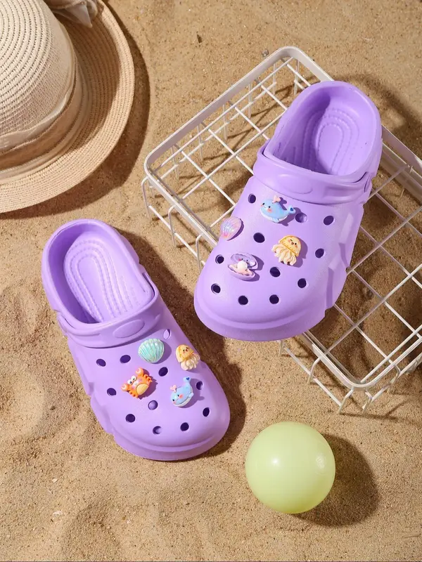 Girl's Fashionable Hollow Out Design Clogs, Casual Comfortable Breathable Clogs for Indoor & Outdoor Wear, Kids Clogs for All...