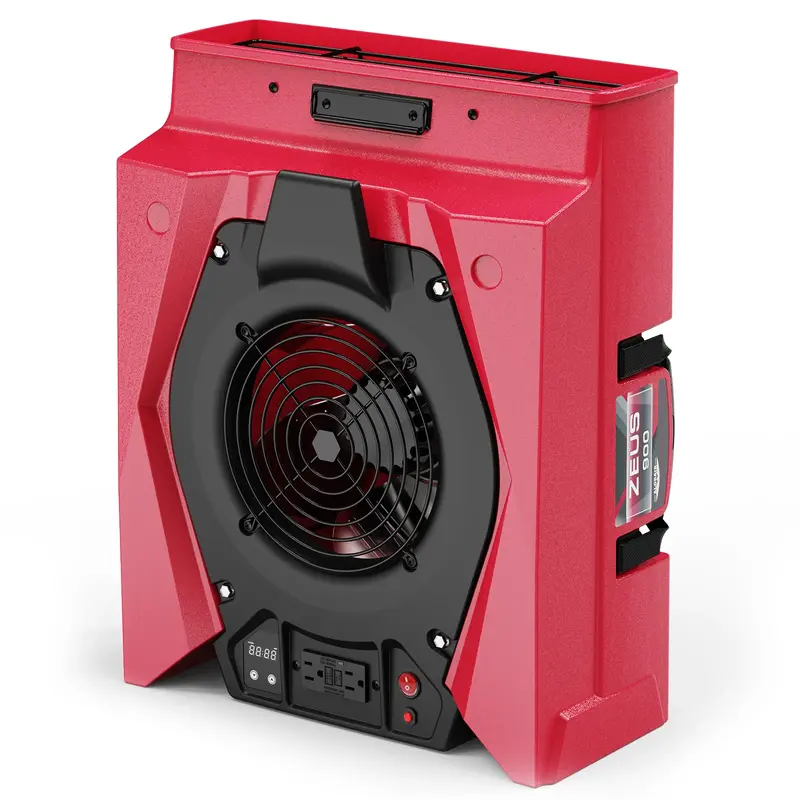 AlorAir® 950 CFM Air Mover with Circuit Breaker and Daisy Chain for Floor Drying Blower Fan | Zeus 900 - Red