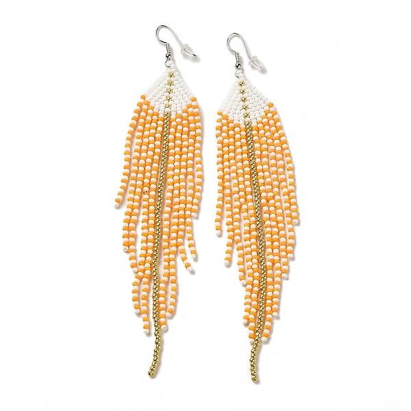 Bohemia Woven Glass Seed Bead Dangle Earrings