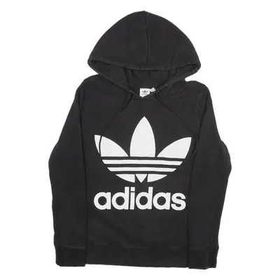 ADIDAS Hoodie Black Pullover Womens UK 10
