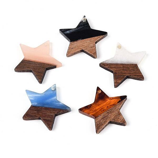 Resin & Walnut Wood Pendants