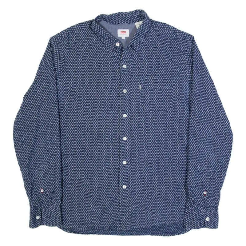 LEVI'S Mens Plain Shirt Blue Long Sleeve M