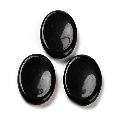 Natural Obsidian Oval Worry Stone
