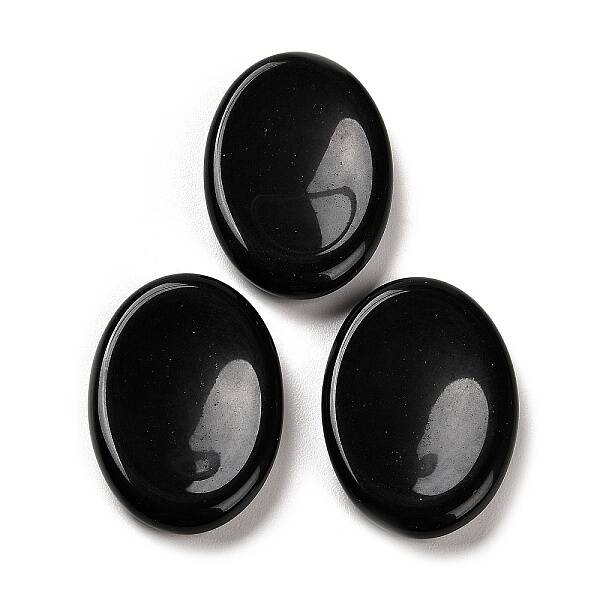 Natural Obsidian Oval Worry Stone
