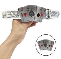 2025 new classic Y2K western cowboy poker belt, detachable lighter belt buckle, retro trend lighter belt, men's and women's w...