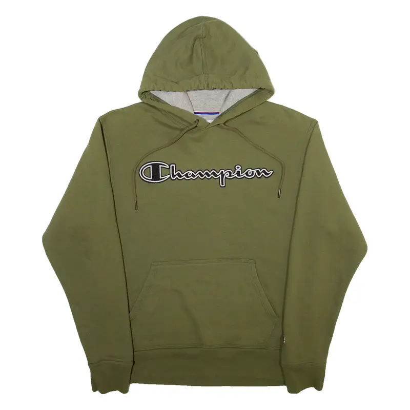 CHAMPION Mens Green Hoodie M