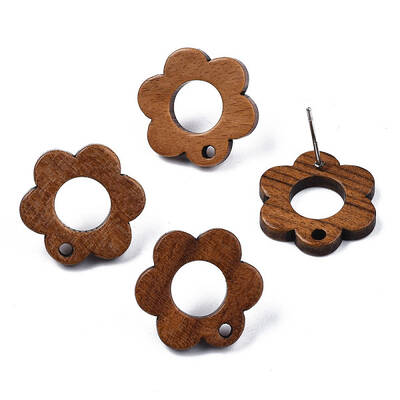 Walnut Wood Stud Earring Findings