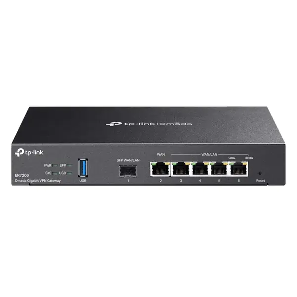 ER7206 TP-LINK SafeStream 802.1q 5-Ports RJ-45 1-Port SFP Gigabit Multi-WAN VPN Router