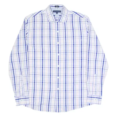 TOMMY HILFIGER Slim Fit Mens Shirt Blue Check Long Sleeve L