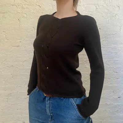 Armani Colezioni  Jumper - Large Brown Wool Blend