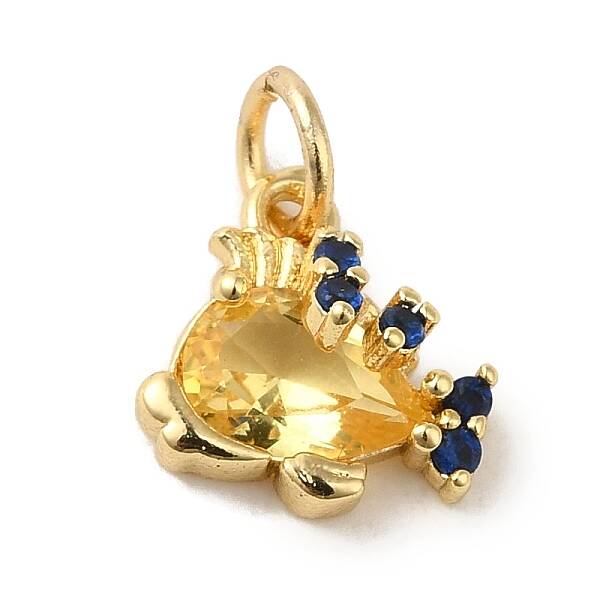 Brass Micro Pave Cubic Zirconia Pendants
