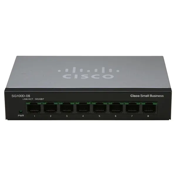 Cisco SG100D-08-NA-RF | Small Business 100 Series SG100D-08 8 x 10/100/1000Base-T RJ-45 Layer 2 Unmanaged Gigabit Ethernet Ne...