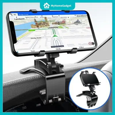 IMOLI 360 Degree Rotation Dashboard Car Phoneholder Rearview Mirror, Sun Visor, Co-Pilot Mount—Detachable, Versatile Clamp ...