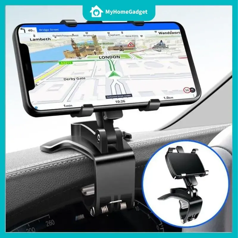 IMOLI 360 Degree Rotation Dashboard Car Phoneholder Rearview Mirror, Sun Visor, Co-Pilot Mount—Detachable, Versatile Clamp ...