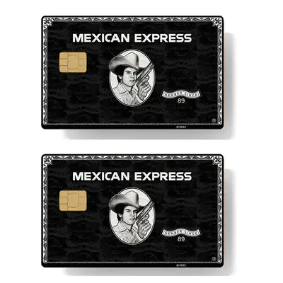 Mexican Express Credit Card Sticker, 2 Counts/set Removable Credit Card Skin, Personalized Bank Card Decorative Sticker, Offi...