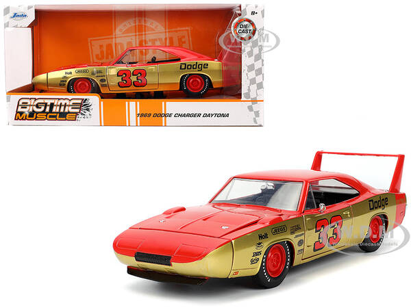 1969 Dodge Charger Daytona 33 Red and Gold Metallic with Graphics \