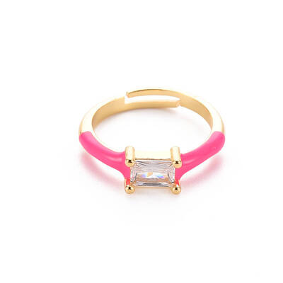 Brass Enamel Cuff Rings
