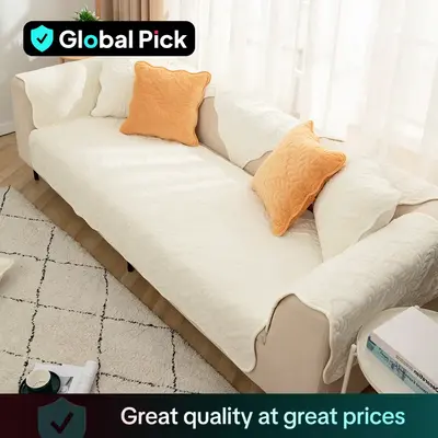 Solid Color Leaf Pattern Sofa Cover, 1 Count Non-slip Sofa Slipcover, Dustproof Sofa Pad, Couch Protector for Home Living Roo...