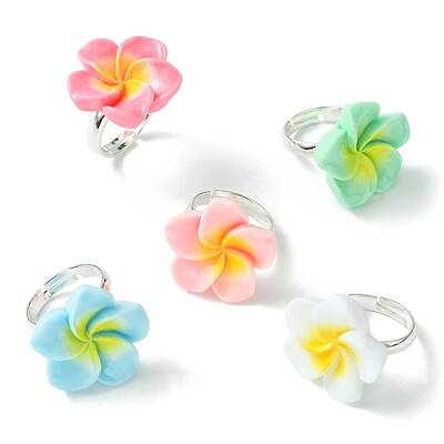 Plumeria Flower Resin Finger Ring