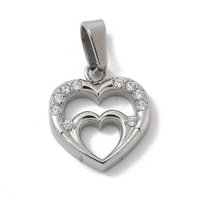 Ion Plating(IP) 304 Stainless Steel Micro Pave Cubic Zirconia Pendants