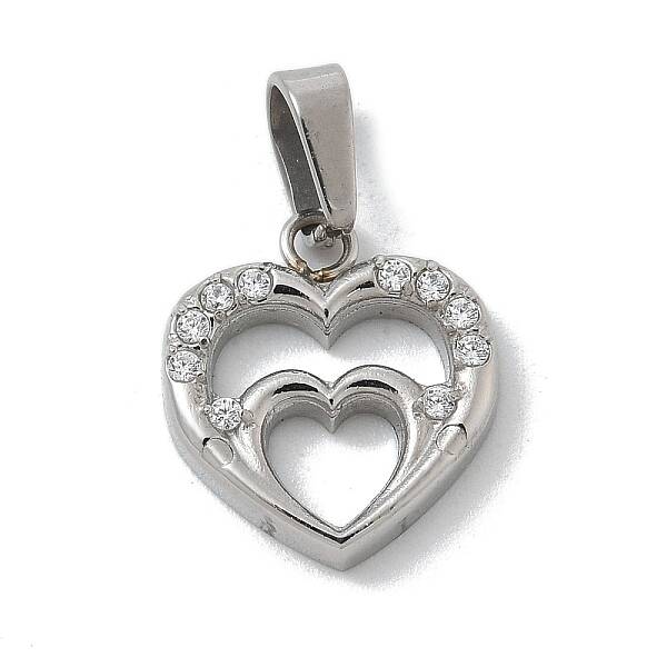 Ion Plating(IP) 304 Stainless Steel Micro Pave Cubic Zirconia Pendants