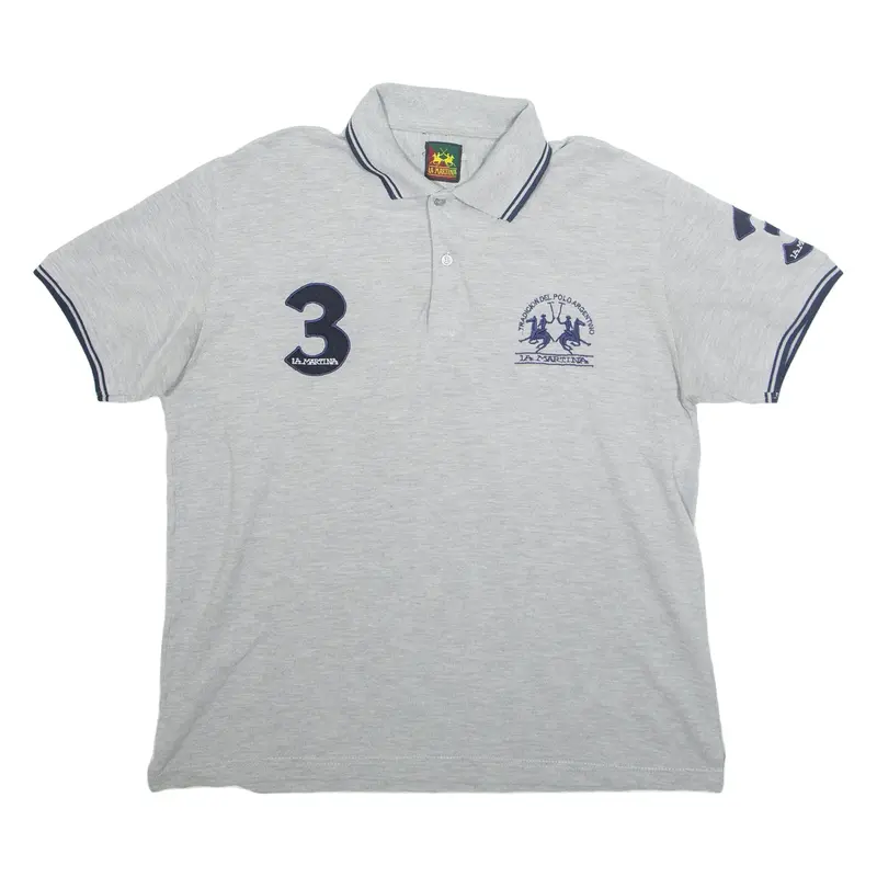 LA MARTINA'S Mens Polo Shirt Grey L