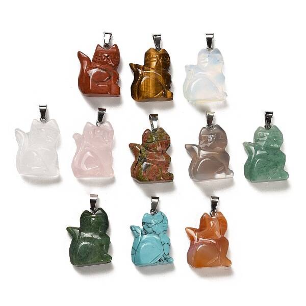 Natural & Synthetic Mixed Gemstone Pendants