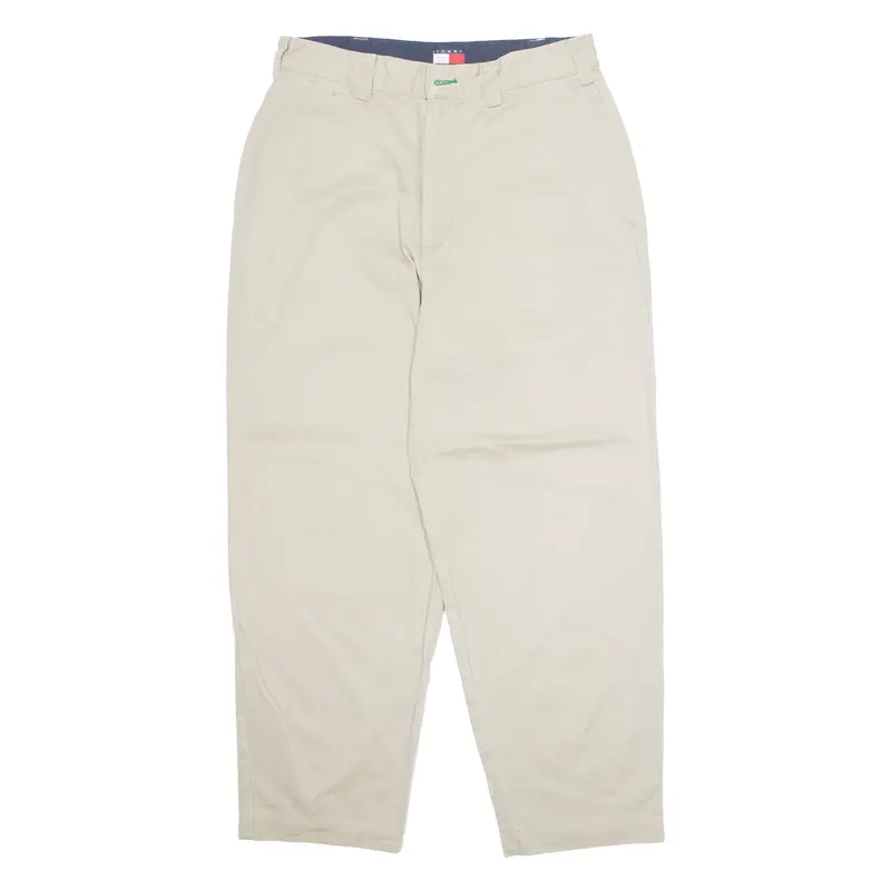 TOMMY HILFIGER Chino Mens Trousers Cream Regular Straight W32 L27