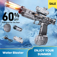 Electric LED Water Blaster for Kids – High-Capacity Light-Up Water Gun with Flame Effect, Durable Battery-Powered Water Bla...