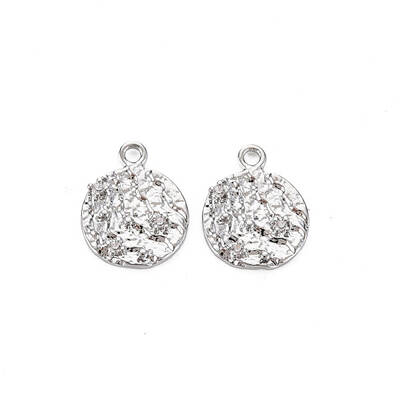 Brass Micro Pave Clear Cubic Zirconia Charms