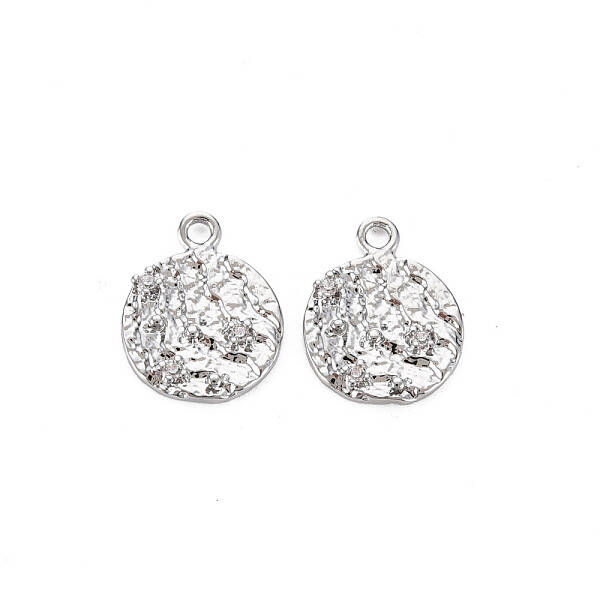 Brass Micro Pave Clear Cubic Zirconia Charms