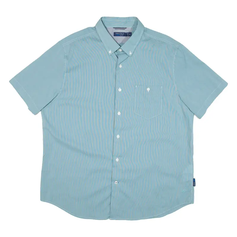NAUTICA Mens Plain Shirt Blue XL