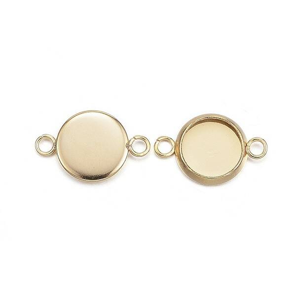 Ion Plating(IP) 304 Stainless Steel Cabochon Connector Settings
