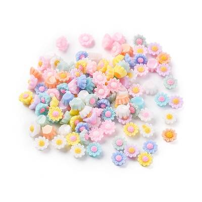 Flower Opaque Resin Cabochons