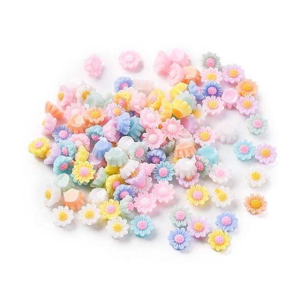 Flower Opaque Resin Cabochons