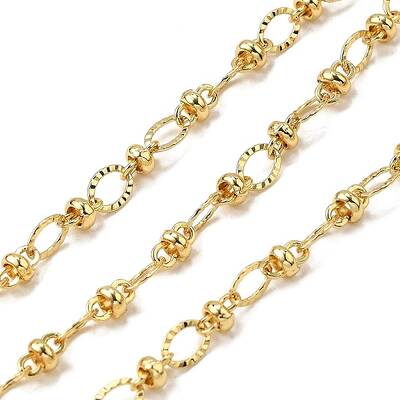 Brass Textured Oval Link Chains