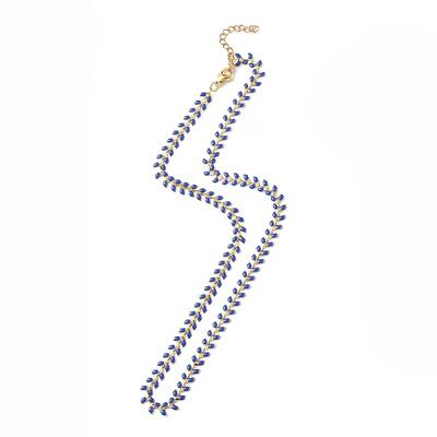 Enamel Ear of Wheat Link Chain Necklace
