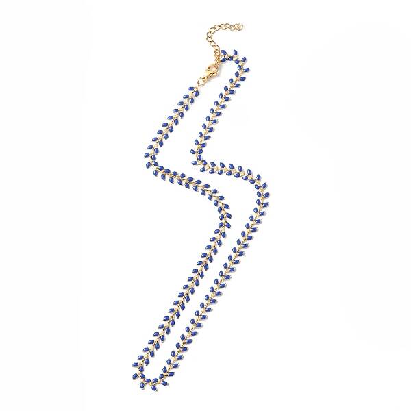 Enamel Ear of Wheat Link Chain Necklace
