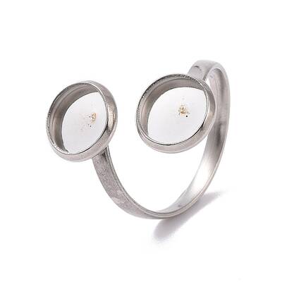 Non-Tarnish 201 Stainless Steel Open Cuff Ring Findings