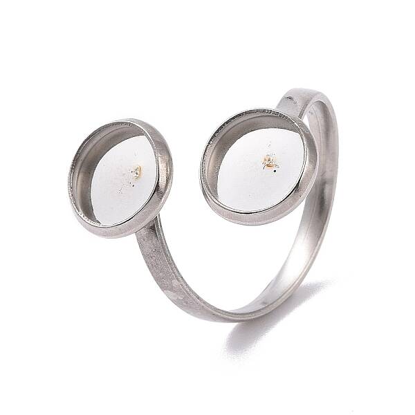 Non-Tarnish 201 Stainless Steel Open Cuff Ring Findings