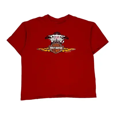 Harley Dairyson Cows Unbranded Graphic T-Shirt - 2XL Red Cotton