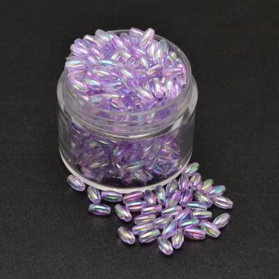 AB Color Plated Rice Electroplated Eco-Friendly Transparent Acrylic Beads